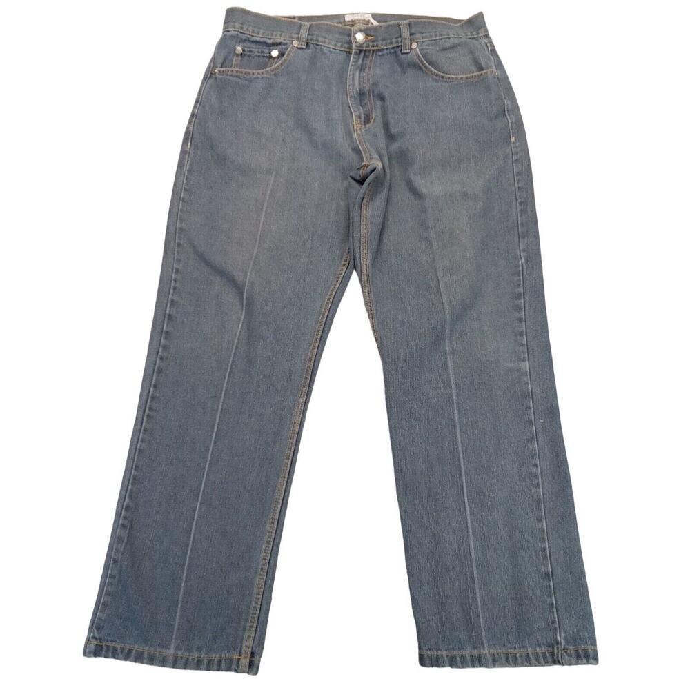 Evolution Jeans 38 X 30 Classic Hip Hop Baggy Streetwear Y2K Gray Denim Cotton